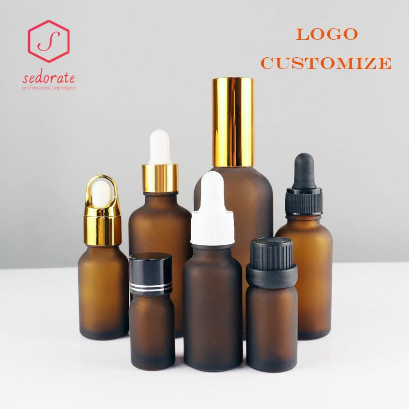 20/50 Pieces 20ml 30ml Frosted Amber Glass Dropper