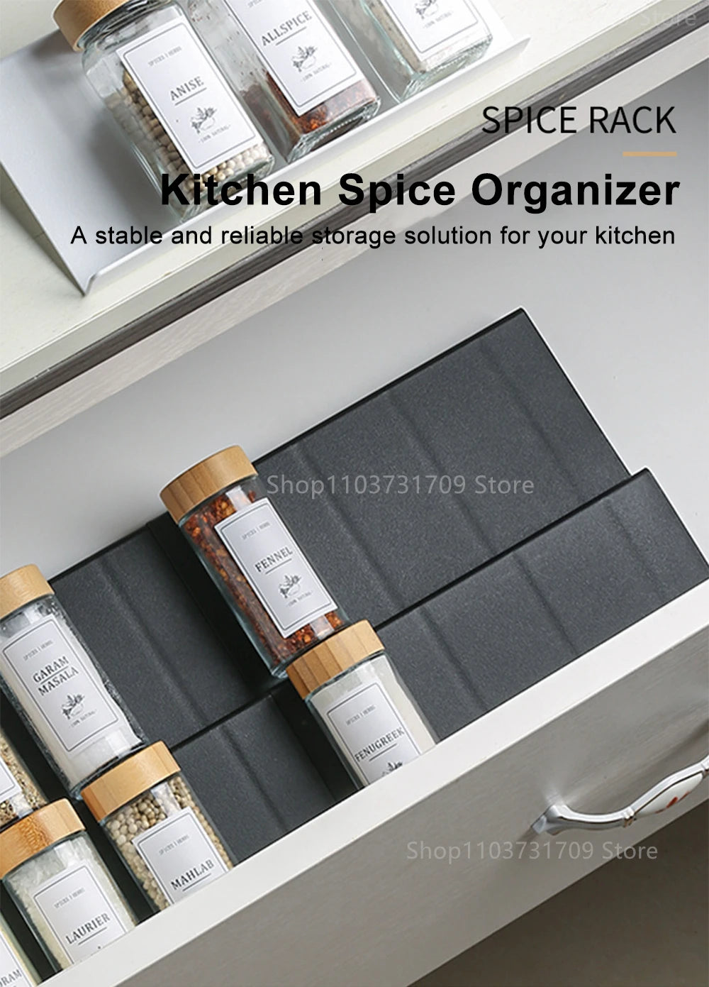 Drawer Spice Racks Layers Adjustable Spice Rack Spice