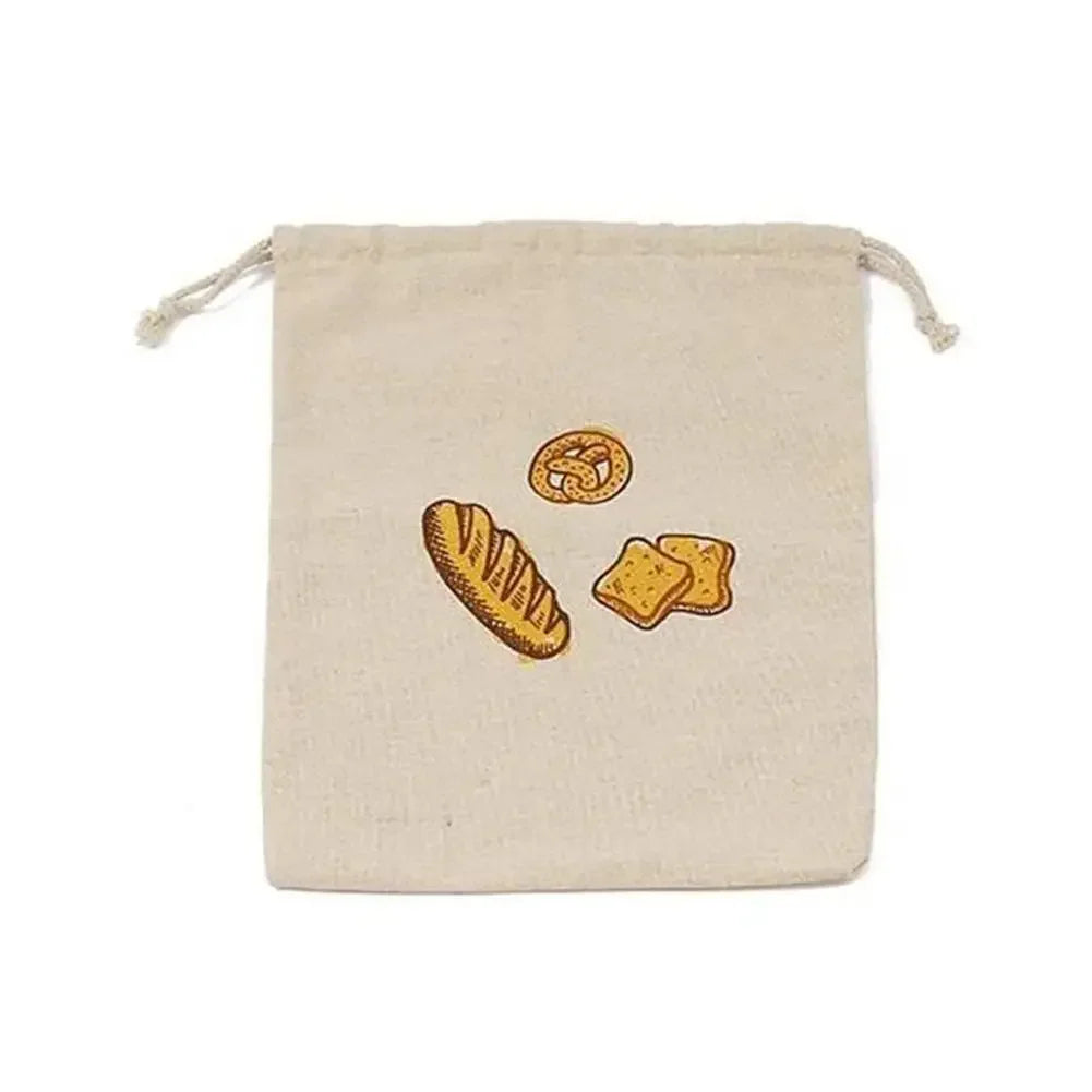 Linen Bread Bags Reusable Drawstring Large Washable Storage