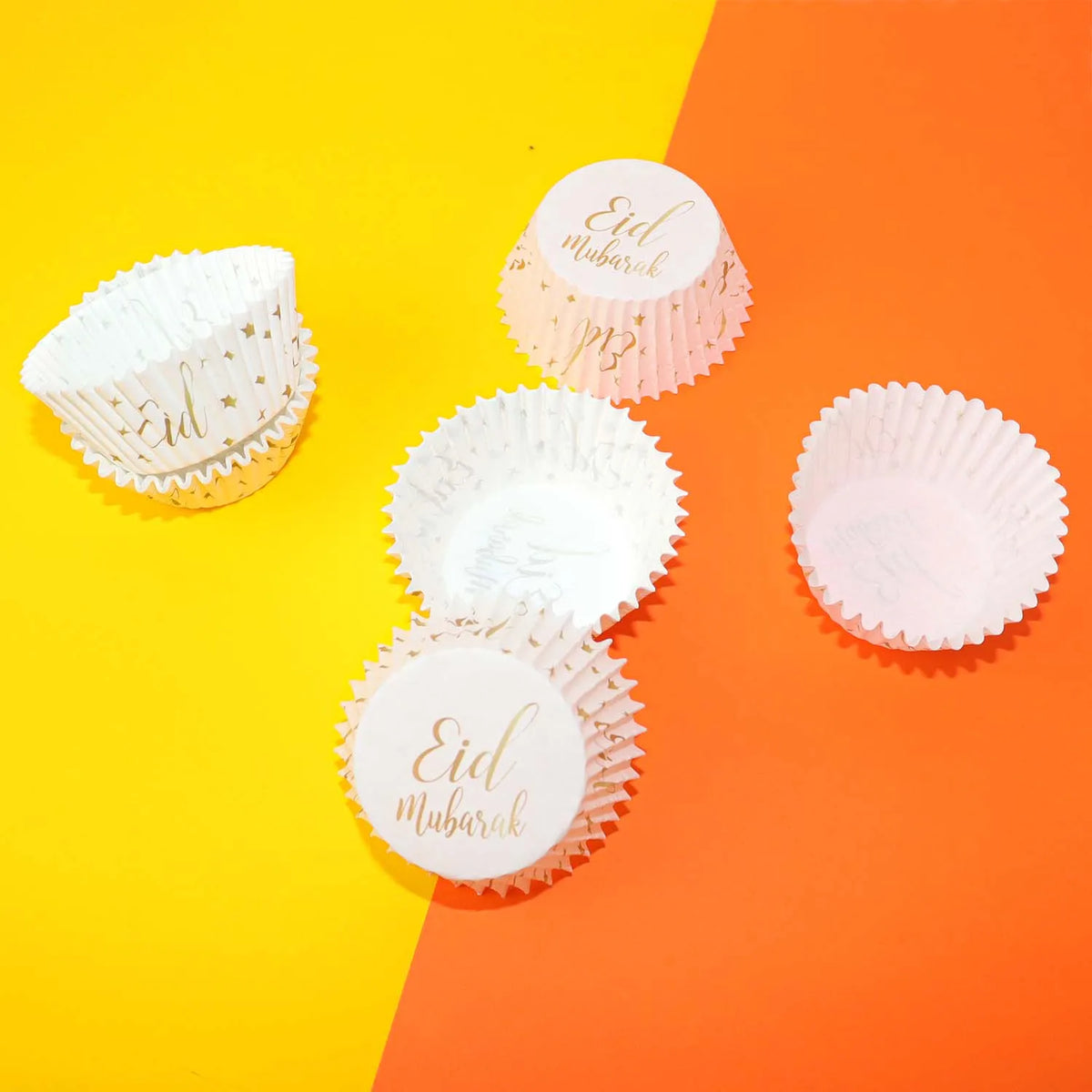 50pcs/Set Eid Mubarak Cupcake Paper Cups Ramadan Mubarak