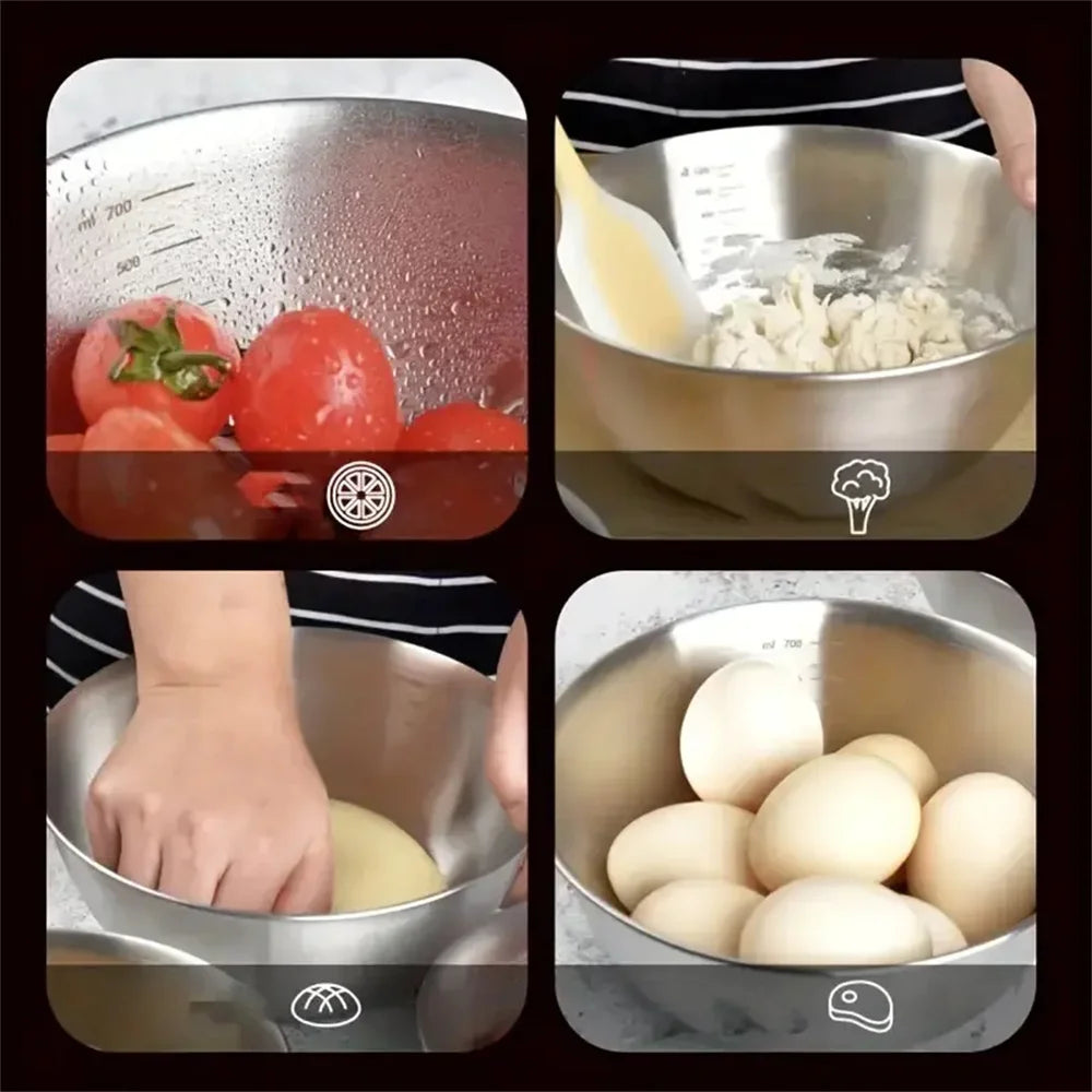 1-3 Stainless Steel Bowl Scale Cooking Baking Food