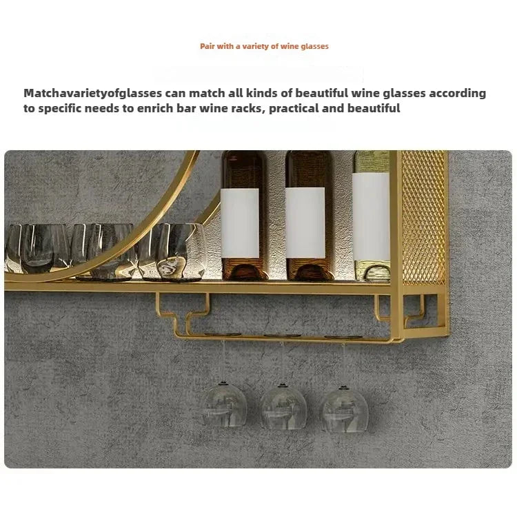 Modern Wall Mount Wine Rack Holder Glass Storage