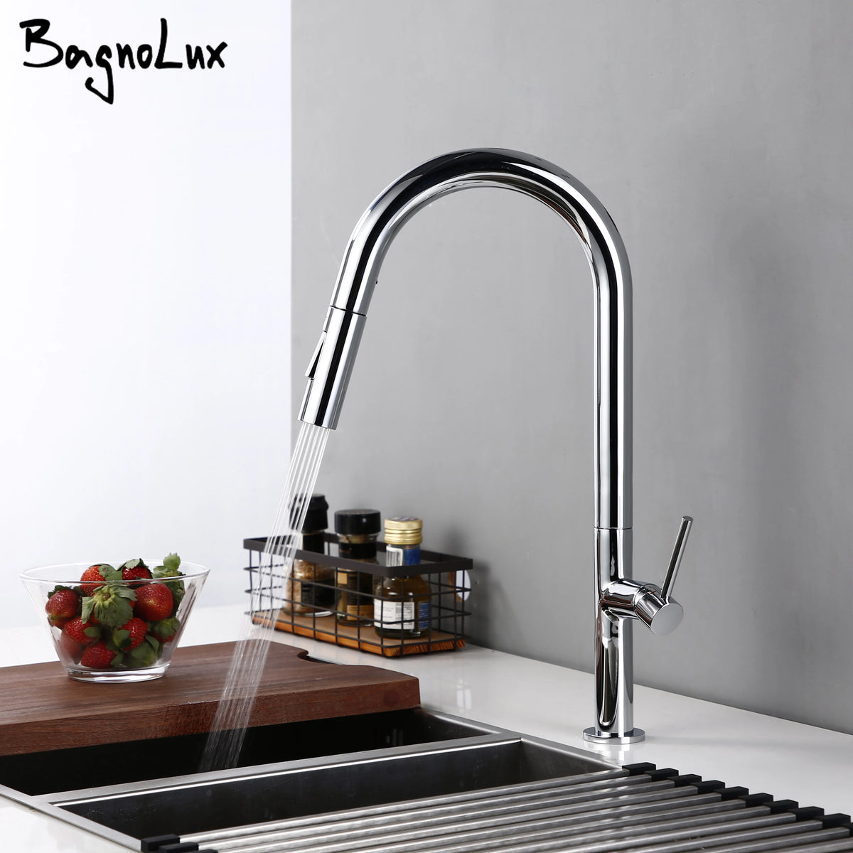 Gunmetal Faucet Pull Down Sprayer Handle Hole Pull