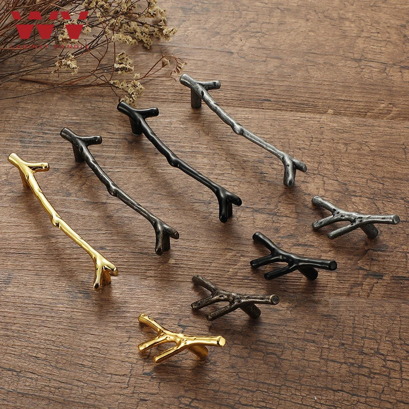 Wv Gold Tree Branch Cabinet Storage Handle Antique