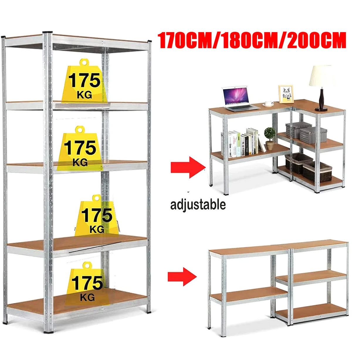 Vickyhome Heavyduty 5-Tier Adjustable Metal Shelving Unit 875kg