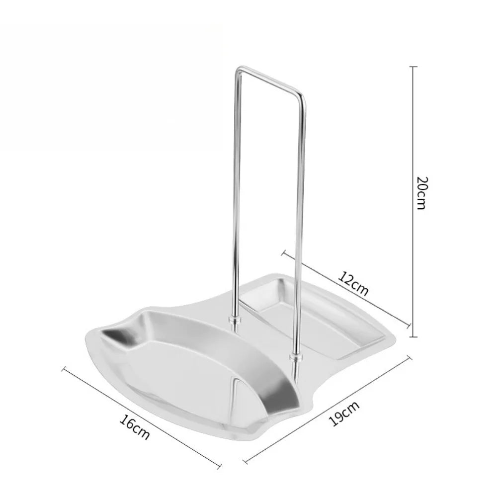 Pot Lid Holder Spoon Rest Stainless Steel Utensils