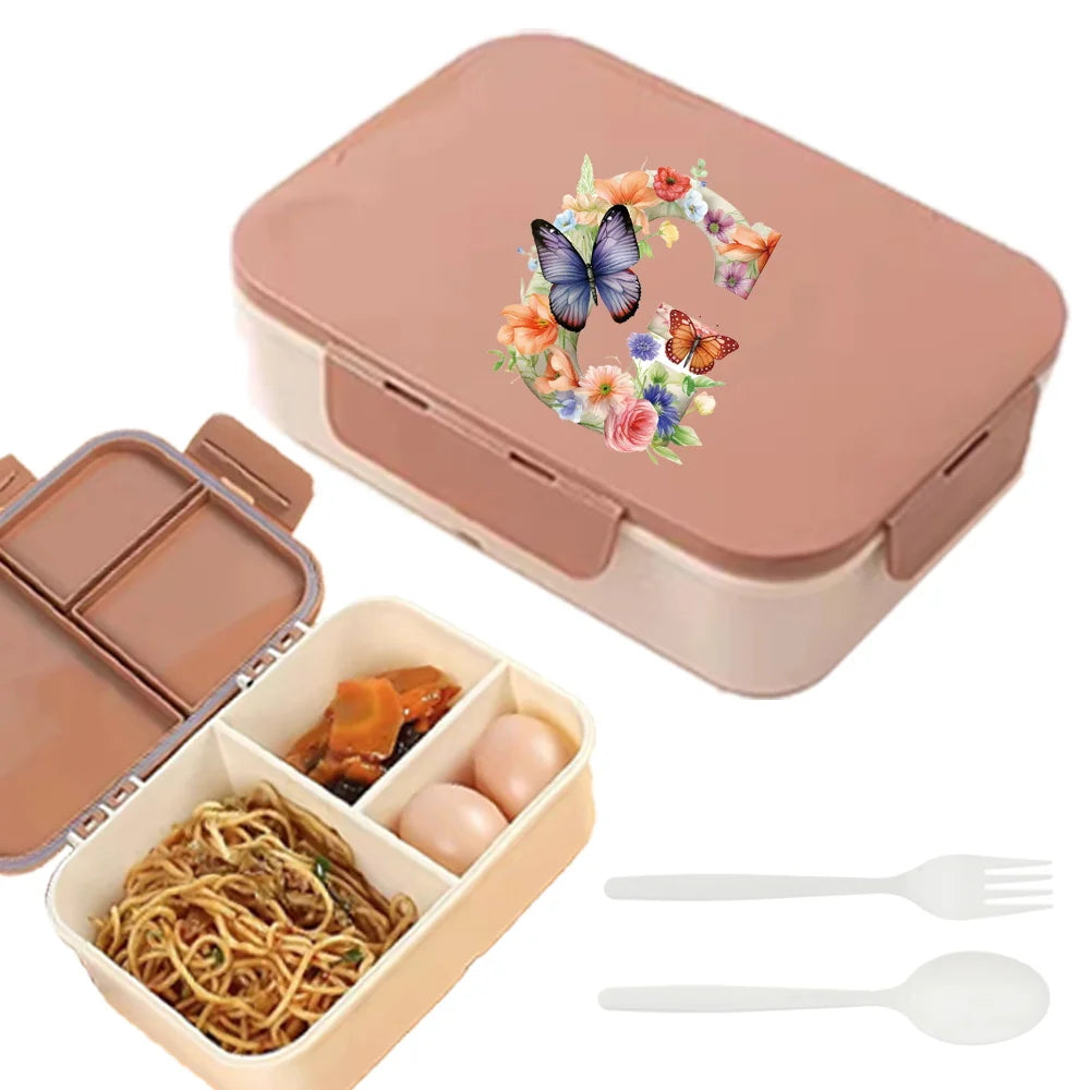 Flip Lid Compartment Lunch Box Food Organizer Case