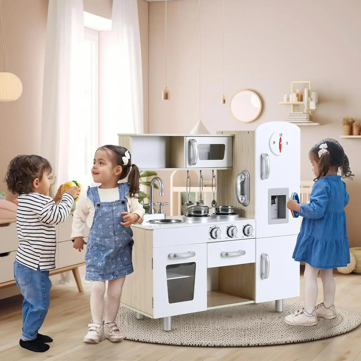 Wooden Play Pretend Play Lights Sounds Kids Ages