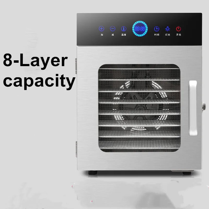 8-Tier Stainless Steel Food Dehydrator Commercial Power Digital