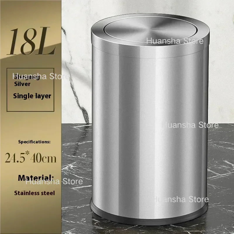 Stainless Steel Trash Can Gold Bathroom Bedroom Recycle