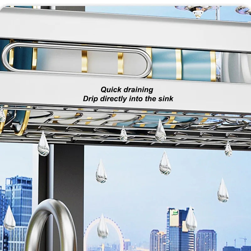 Storage Rack Countertop Sink Shelf Bowl Draining Rack
