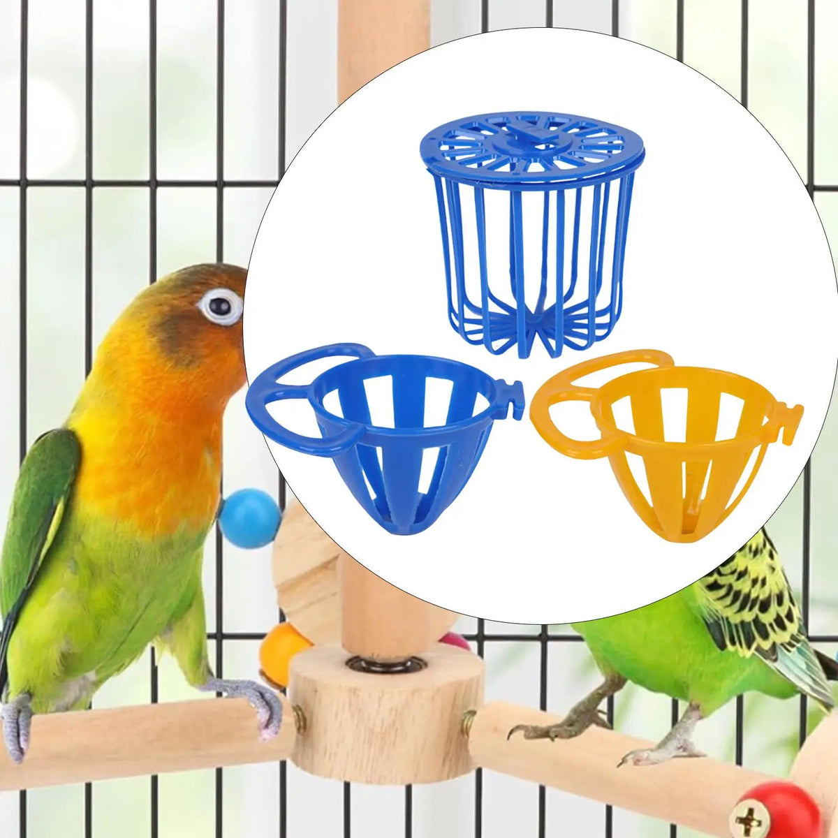 3pcs Bird Cage Food Holder Birdcage Cockatiel Feeding