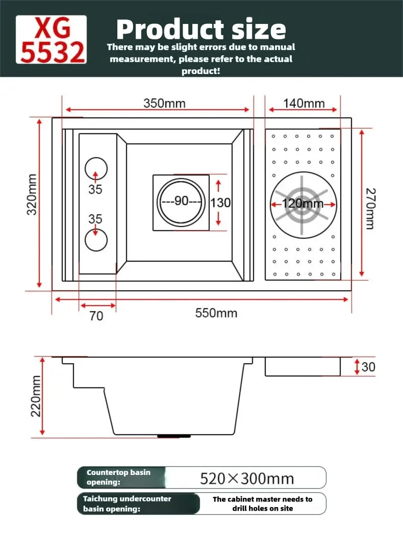 Cup Washer Hidden Bar Sinks Lid Multifunctionalstainless Steel