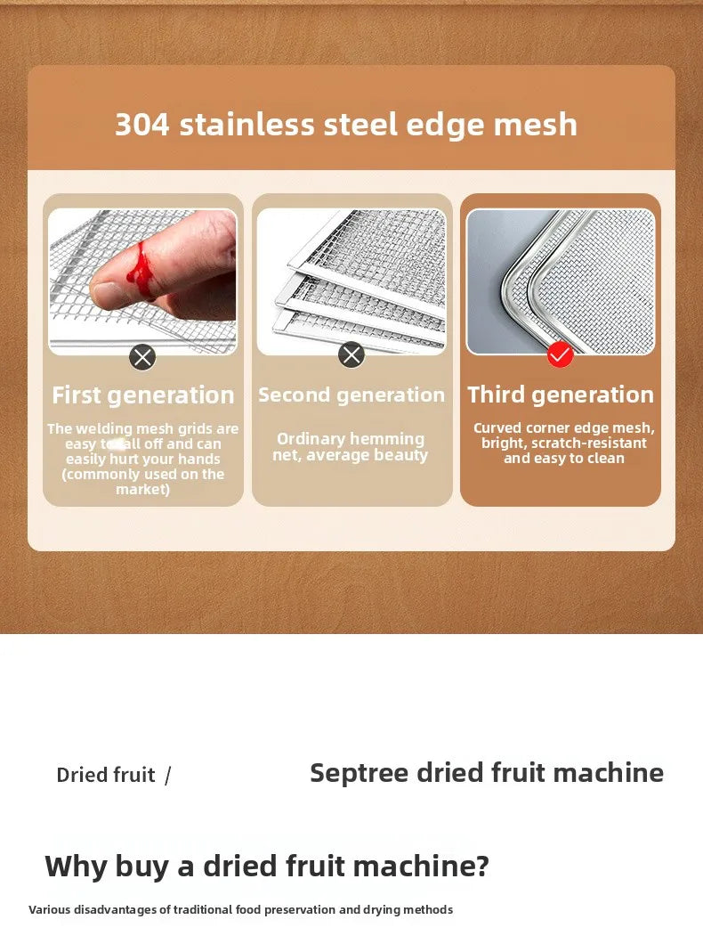 4-Layer Food Dehydrator Machine 400w Stainless Steel Drying