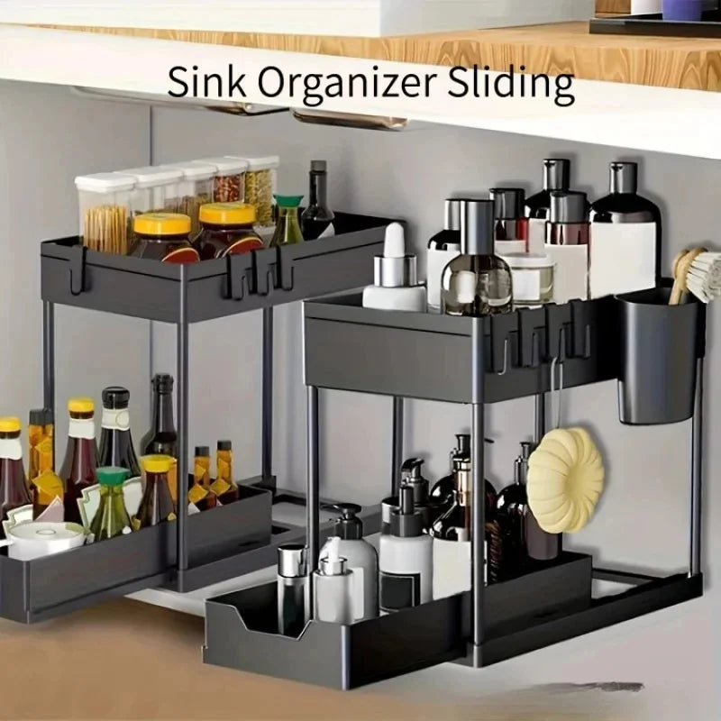 Tier Under Sink Organizer Sliding Cabinet Basket Organizer