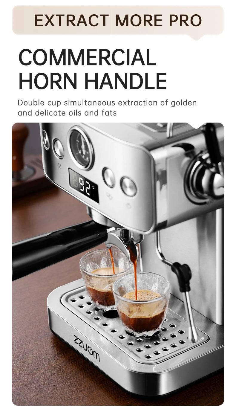 20bar Semi-Automatic Espresso Machine Stainless Steel Casing