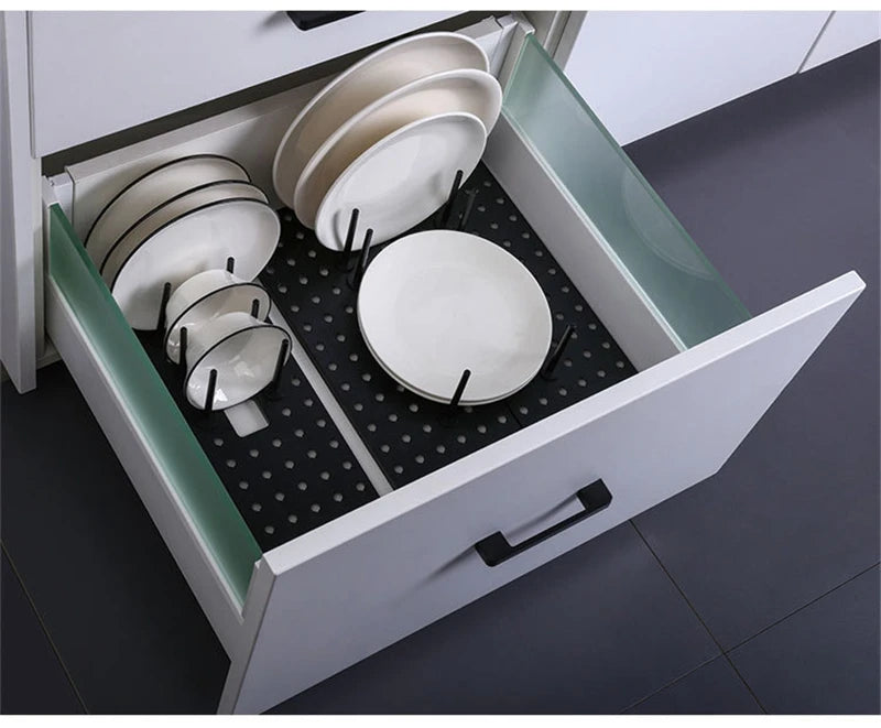 Organizer Dish Drying Rack Telescopic Plate Bowl Stand