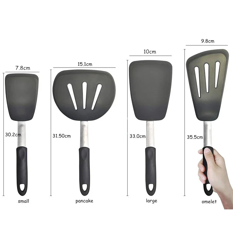 Nonstick Silicone Turner Spatula Heat-Resistant Flexible Turner