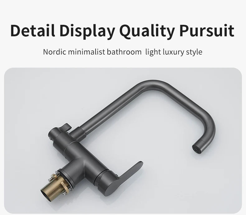 Grey Color Faucets Folded Waterfilter Taps Mixer Drinking