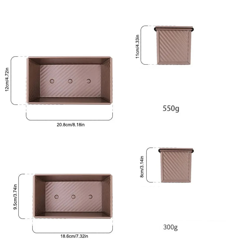 1pcs Non-Stick Pullman Loaf Pan Lid - Carbon
