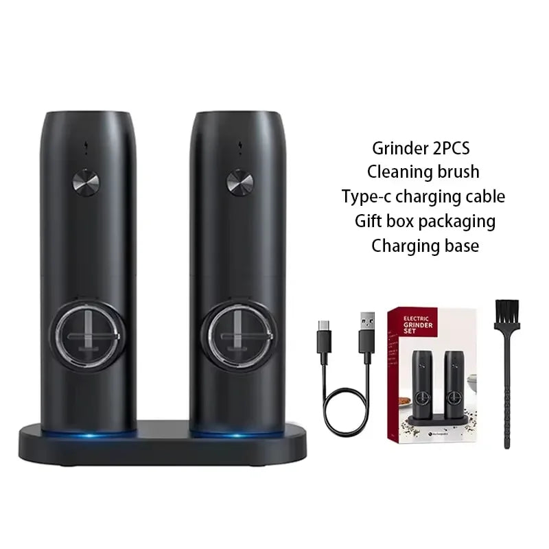 Usb Charging Electric Salt Pepper Grinder Rechargeable Adjustable