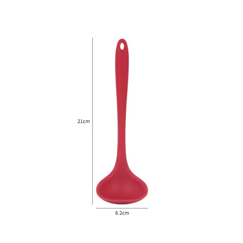 1pc Long Handle Silicone Soup Spoon Ramen Noodles