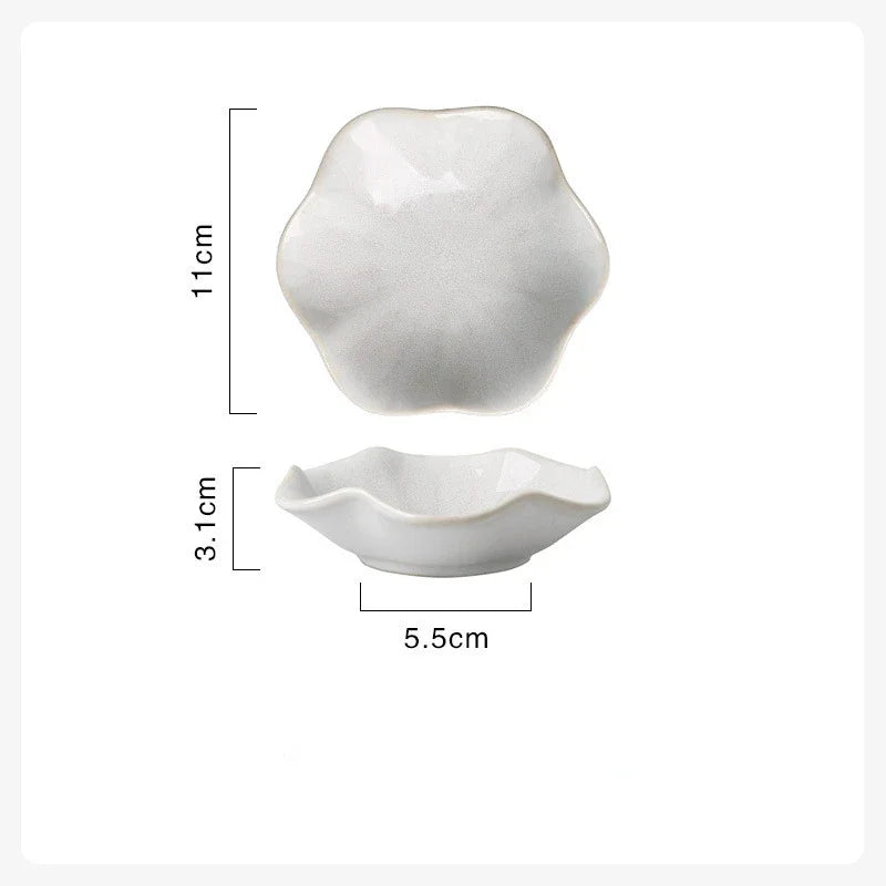 Japanese Ceramic Plate Retro Kiln Glaze Barbecue Mini