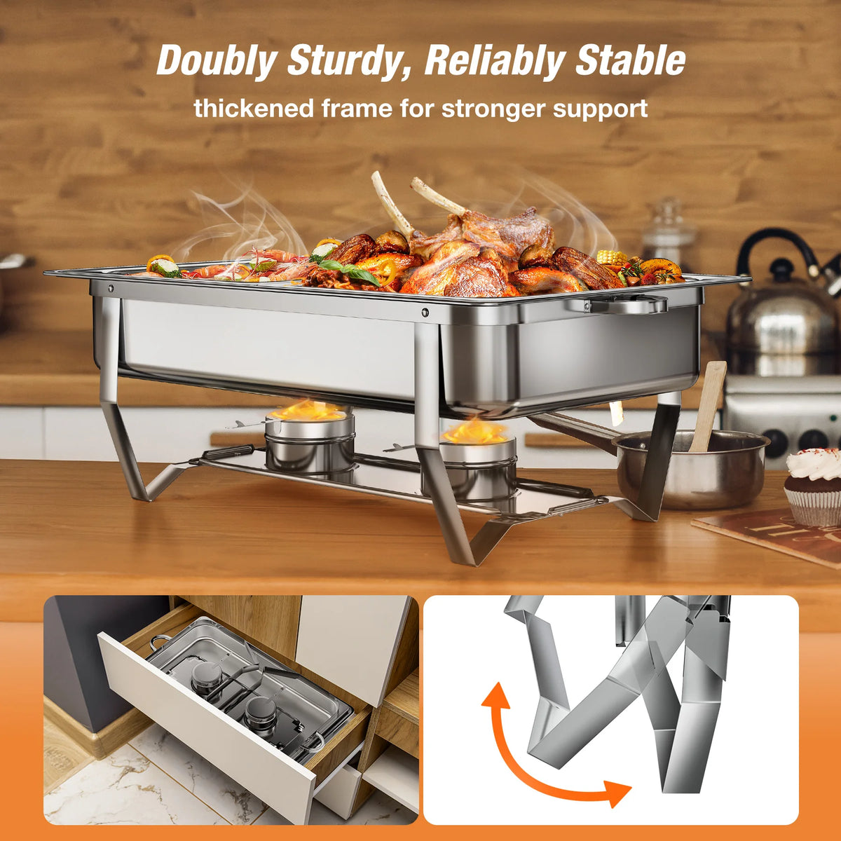 2/ Pack 8qt Chafing Dish Buffet Stainless Steel