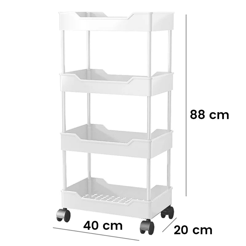 3/4 Tier Mobile Organizer Cart Wheels Rolling Cart