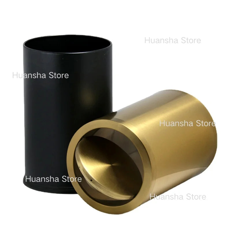 Stainless Steel Trash Can Gold Bathroom Bedroom Recycle