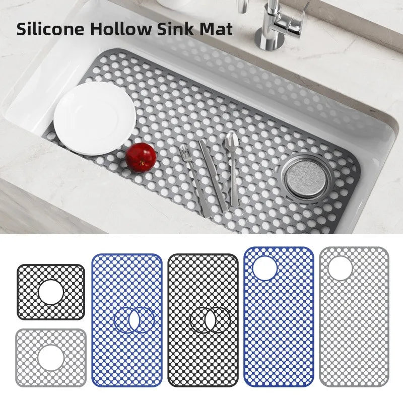 Sink Silicone Mat Anti-Scratch Honeycomb Pad Dishwashing Basin