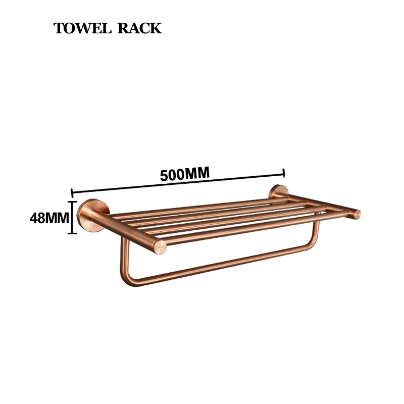 Brushed Rose Gold Bathroom Hardware Towel Ring Towel