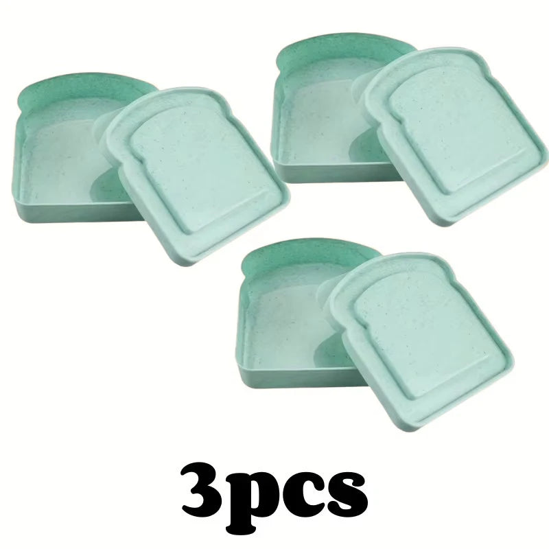 1/3pcs Reusable Bento Sandwich Box Lid Microwave Safe