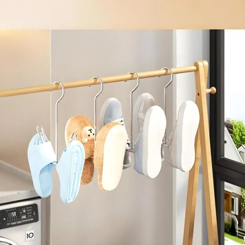 1/4pcs Stainless Steel U-Shaped Shoe Drying Rack Windproof