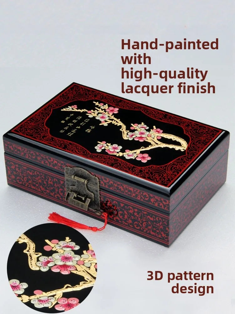 Chinese Style Wooden Lacquer Box Pu Er Tea