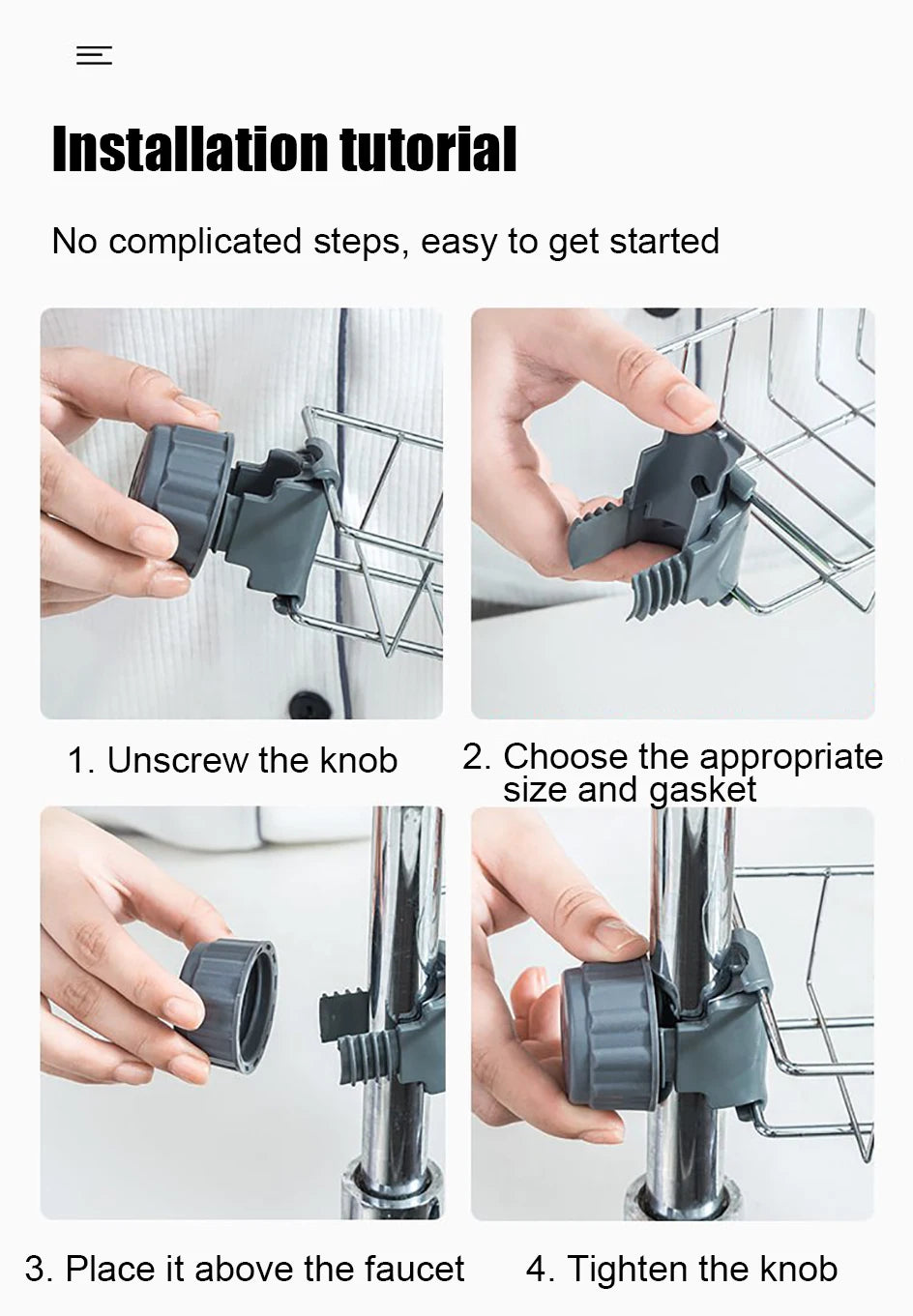 Sink Drain Rack Sponge Storage Flexible Faucet Holder