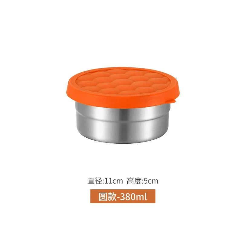 Stainless Steel Food Storage Box Silicone Lid Lunch