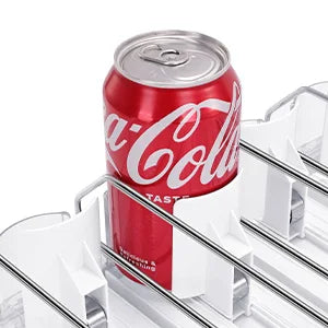 Soda Can Dispenser Automatic Pusher Glide-Holds Rows Canned