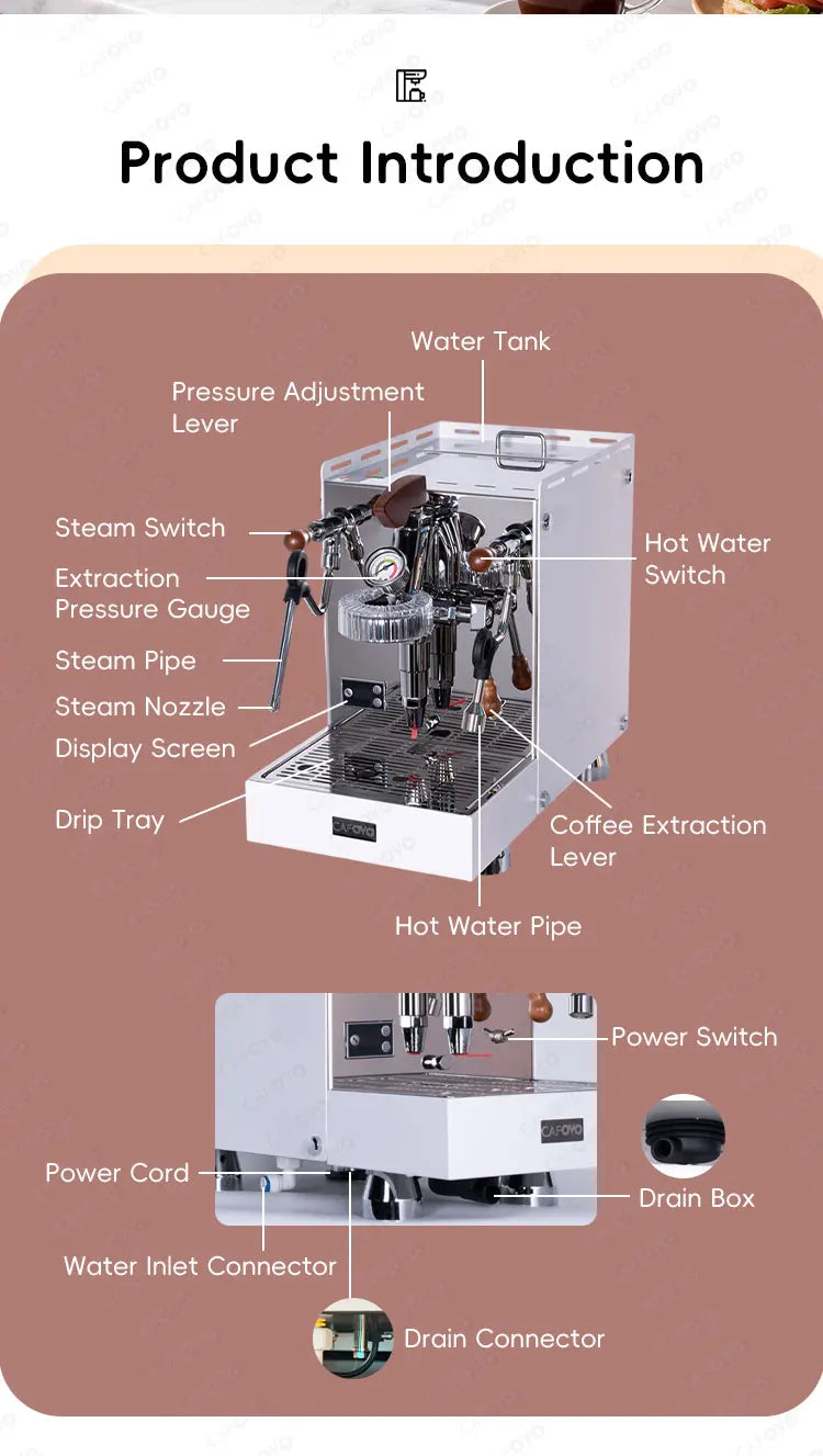 Cafovo E124 9bar Commercial Espresso Machine Real E61