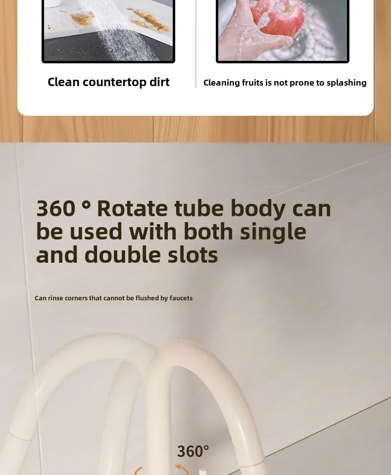 Cream Wooden Handle All Copper Faucet - Pull-Out