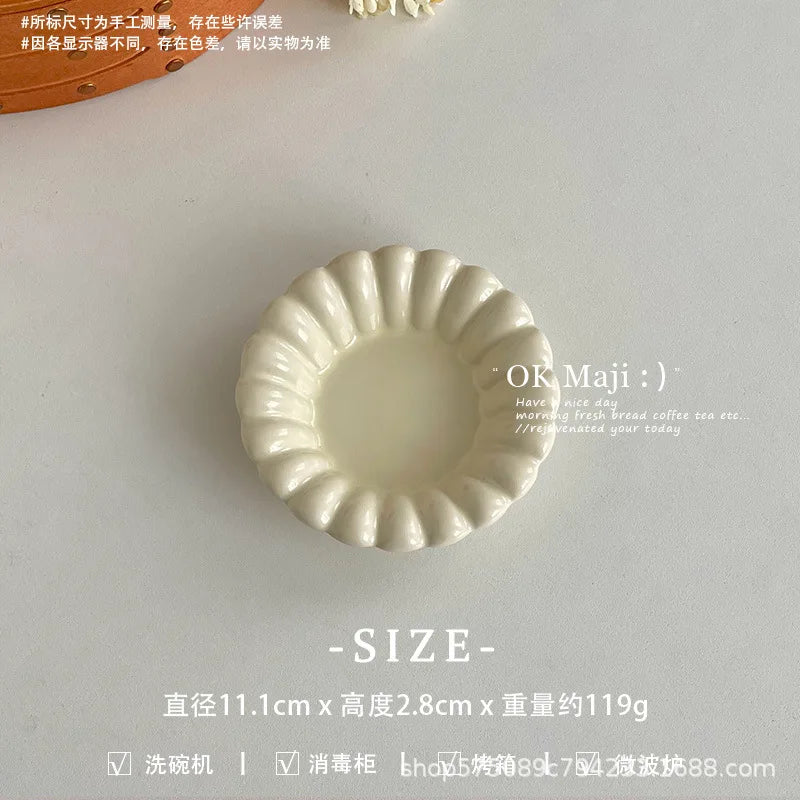 High-Looking Ceramic Plate Western-Style Dinner Plate Round Plate