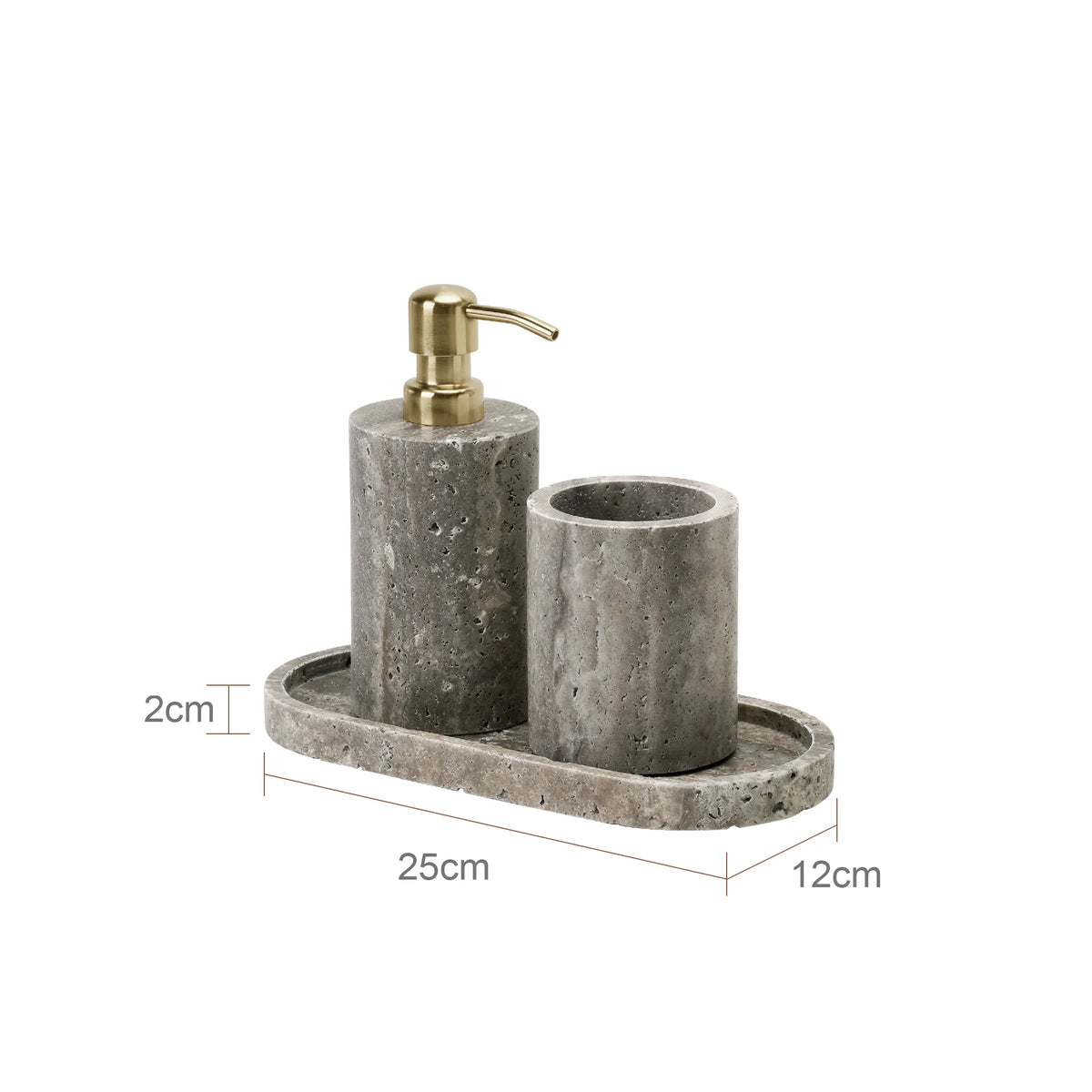 Grigio Travertino Bathroom Sets Vintage Marble Soap Holder