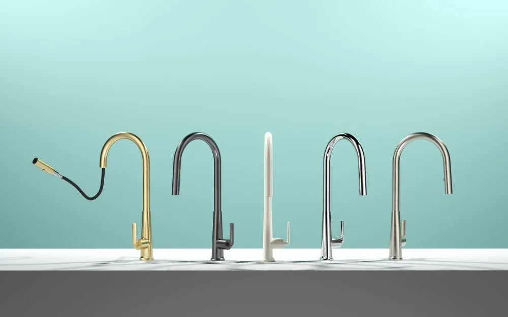 Brushed Gold Faucet Pull Out Sprayer Cold Water