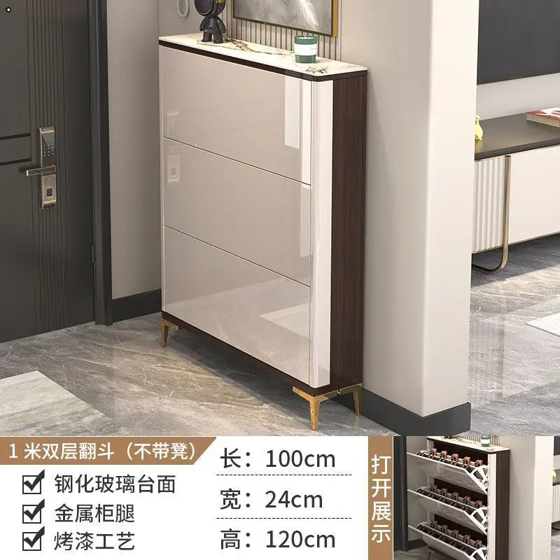 Luxury Ultra-Thin Shoe Cabinet Organizer Storage Living Room