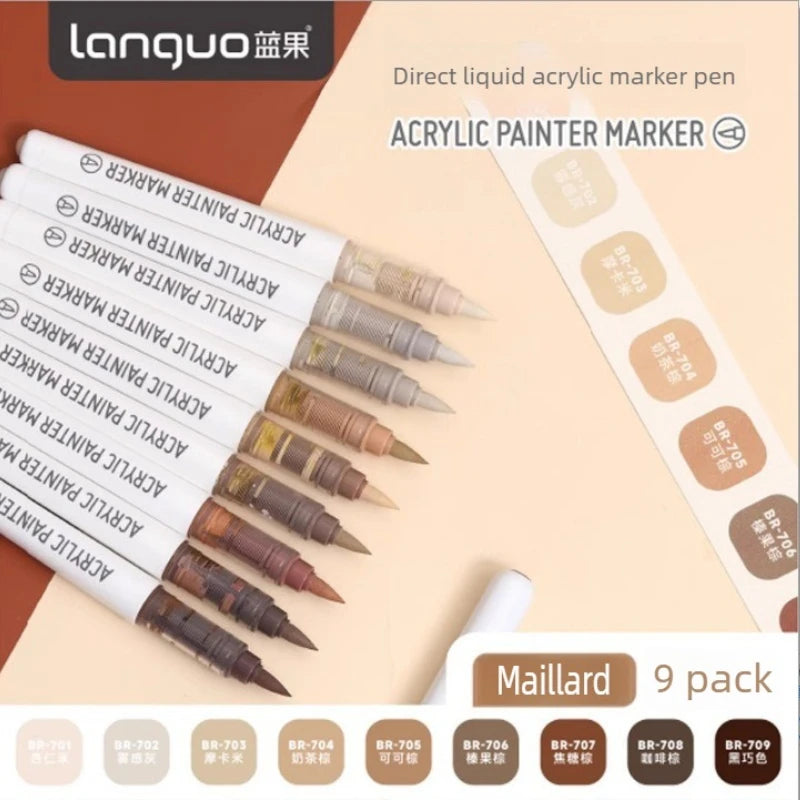 Languo 288/9 Colors Direct Liquid Acrylic Marker Soft