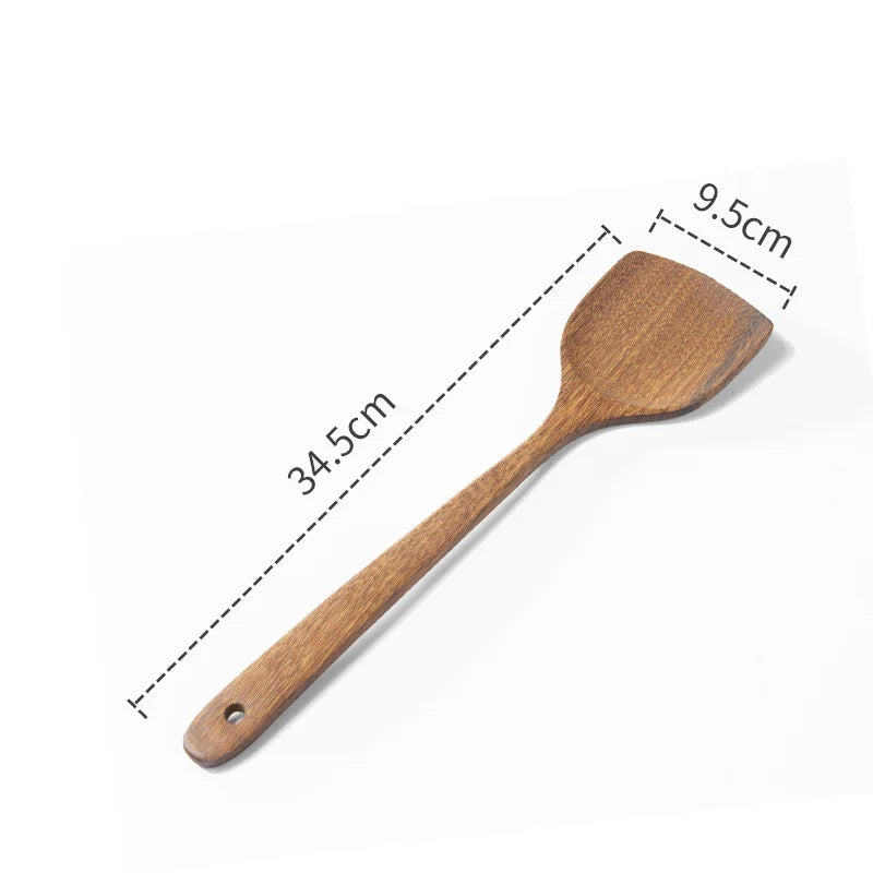 Utensils Non-Stick Cookware Wooden Handle Soup Spoon Spatula
