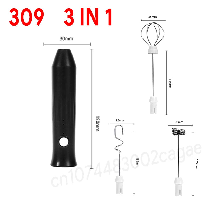 Electric Milk Frother Egg Beater Wireless Type-C Charging