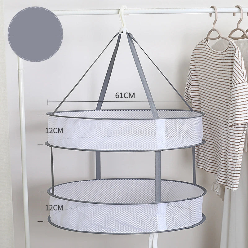 Clothes Drying Basket Hanging Sweater Net Pocket Thickened