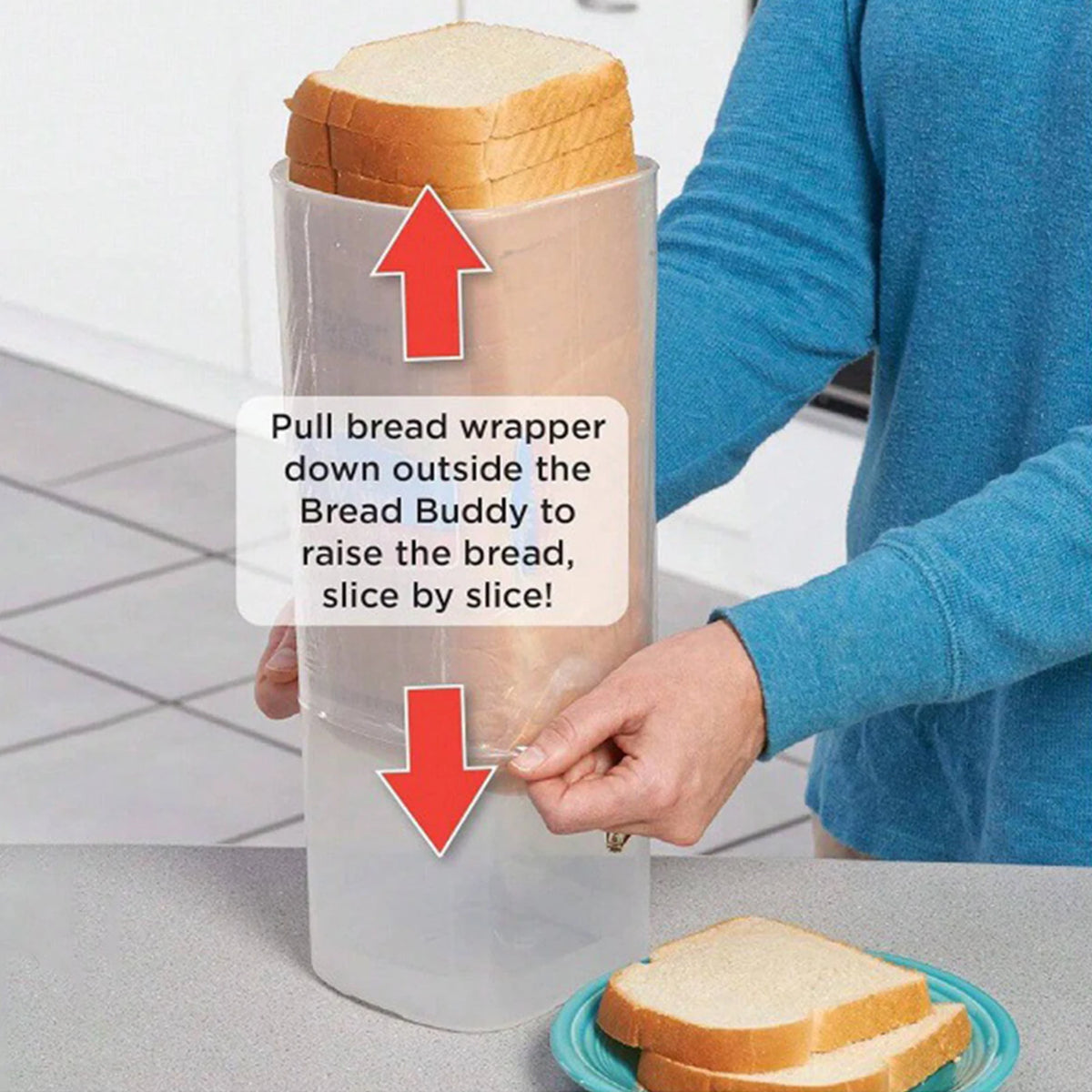 Empty Airtight Bread Box Cabinet Plastic Food Storage