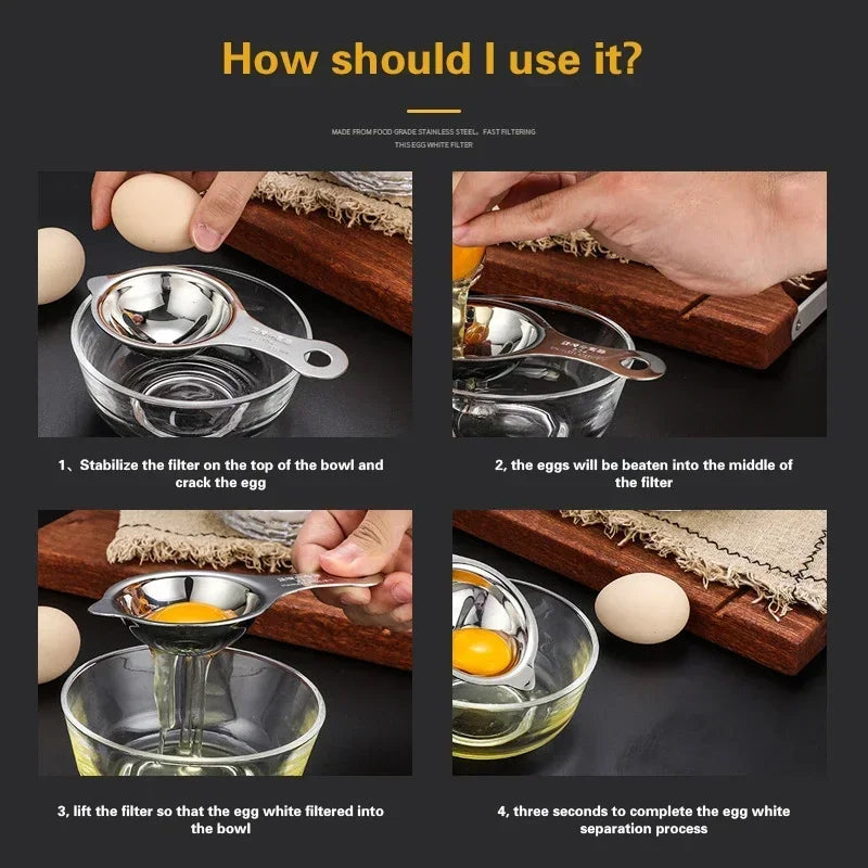 Egg Yolk Separator Stainless Steel Eggs White Filter